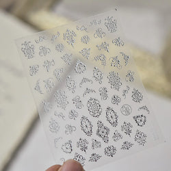 Baroque Figure Flower Totem Geometric Star Love Heart Hot Stamping Embossed Relief Self Adhesive Nail Art Sticker Manicure Decal (ONLINE ORDER ONLY)