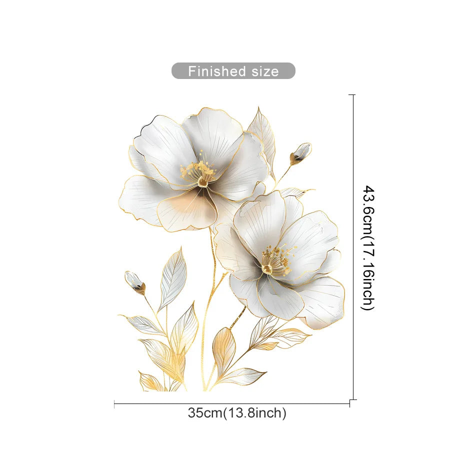 Watercolor Flower Wall Stickers Romantic Home Decor Vinyl Decals (Online Order Only)