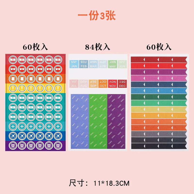 Loose-Leaf Notebook Handwritten Labels Indicate White And Blue Color Stickers Letter Stickers Sticky Notes Index Stickers (Online Order Only)