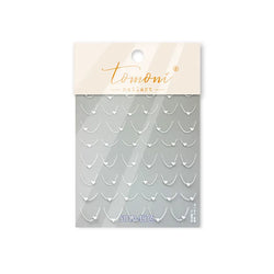 Mini Love Heart Arc Curved Line French Style Minimalist Colourful Self-adhesive Nail Art Decorations Stickers Manicure Decals (Online Order Only)