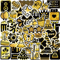 50PCS Cute Cartoon Birthday Stickers for Kids DIY Notebook Luggage Laptop Decals (ONLINE ORDER ONLY)