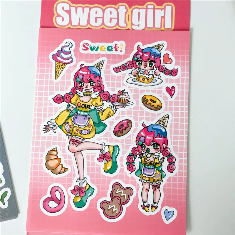 Cute Rabbit Panda Girl Stickers Diary Scrapbooking DIY Album Decoration Sticker Aesthetic Personalized Kawaii Korean Stationery (ONLINE ORDER ONLY)