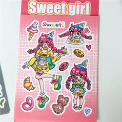 Cute Rabbit Panda Girl Stickers Diary Scrapbooking DIY Album Decoration Sticker Aesthetic Personalized Kawaii Korean Stationery (ONLINE ORDER ONLY)