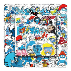 50PCS Smurfs Stickers for Laptop, Phone, Car, Scooter, Suitcase, Water Bottle, Stationery, Refrigerator (Online Order Only)