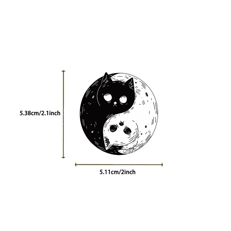 10/30/50PCS Cartoon Black Star Cat PVC Sticky Sticker Aesthetic DIY Stationery Decoration Scrapbooking School Supplies for Kids (ONLINE ORDER ONLY)