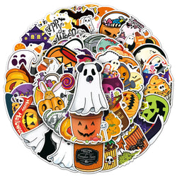 Halloween Stickers Pack: Cute Cartoon Decals for Kids, Skateboard, Laptop, Phone, Fridge (Online Order Only)