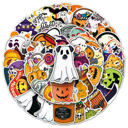 Halloween Stickers Pack: Cute Cartoon Decals for Kids, Skateboard, Laptop, Phone, Fridge (Online Order Only)
