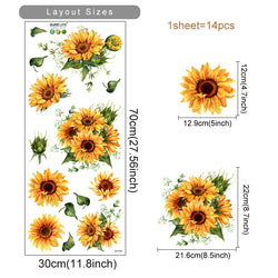 Sunflower Butterfly Wall Stickers for Living Room Decor (ONLINE ORDER ONLY)