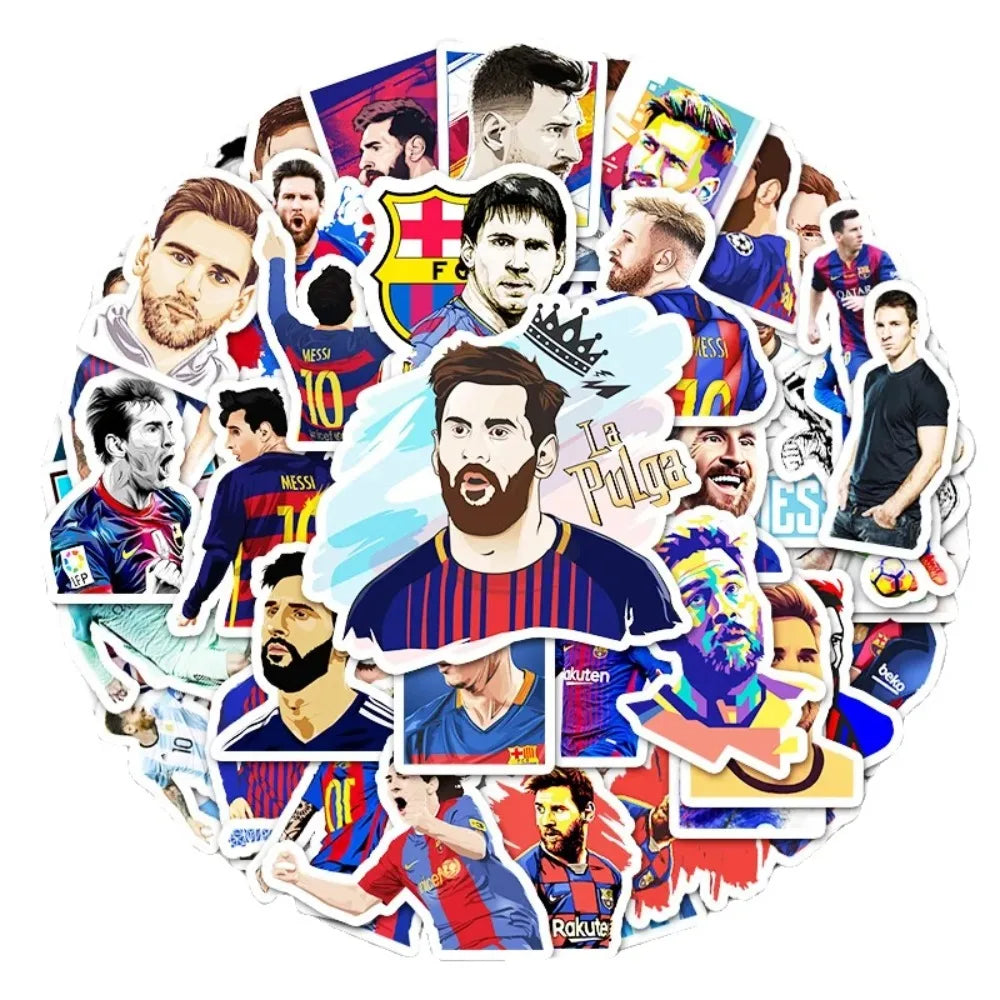 50Pcs Soccer Star Tribute Football Graffiti Stickers DIY Luggage Guitar Laptop Waterproof PVC Classic Toy Sticker Decals (ONLINE ORDER ONLY)