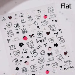 Cute Mango Dog Puppy Bear Bichon Blueberries Strawberry Cake Fruit Juice Desserts Corgi Adhesive Nail Art Sticker Manicure Decal (Online Order Only)