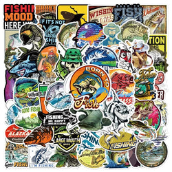 10/30/50PCS Cartoon Fishing Sticker Aesthetic PVC Children's Korean Stationery School Supplies Decoration Scrapbooking for Kids (ONLINE ORDER ONLY)