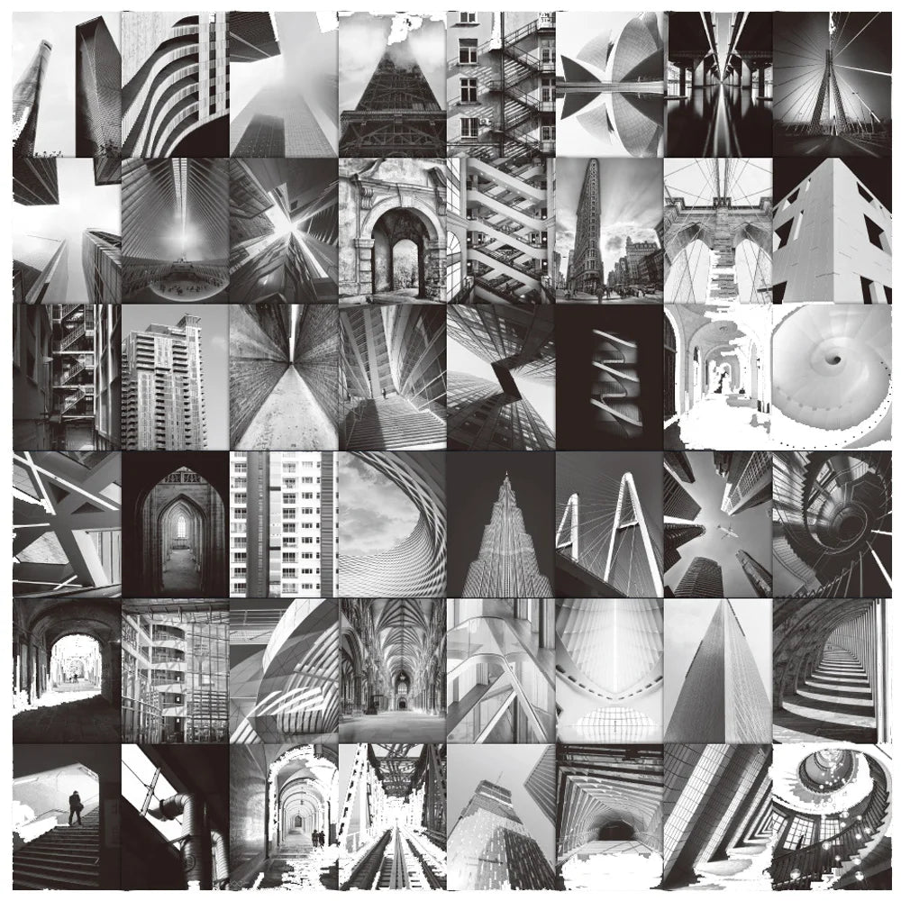10/30/52pcs Black White Art Cool City Stickers Decal Laptop Phone Guitar Luggage Skateboard Car Waterproof Funny Sticker Kid Toy (Online Order Only)