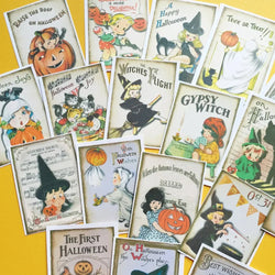 Pack of 18 Vintage Halloween Stickers Handmade Craft Witch Pumpkin Spooky Decals for Journal, Planner, Laptop, Water Bottle (Online Order Only)
