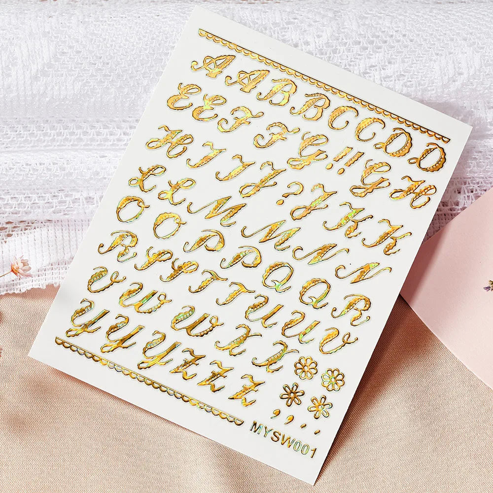1Pc Laser Silver Gold Lines Stripe Nail Sticker Metal Strip Luxury Nails Slider Self Adhesive Slider Papers Transfer Stickers *& (Online Order Only)
