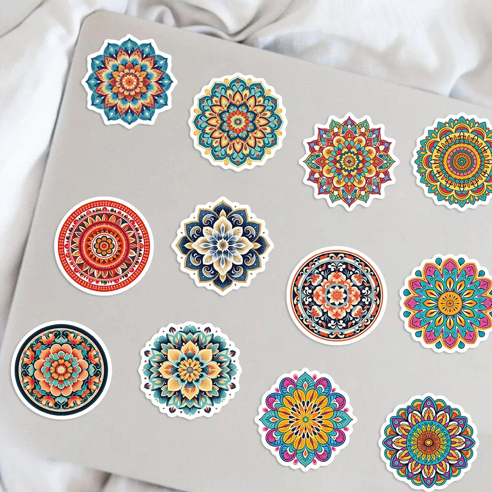 50pcs Mandala Flowers Cartoon Graffiti Stickers Decals Decoration DIY Skateboard Notebook Phone Laptop Cute Sticker (ONLINE ORDER ONLY)