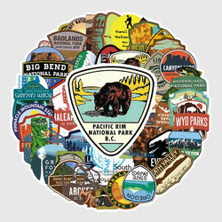 50Pcs National Park Cartoon Stickers For Suitcase Skateboard Laptop Luggage Fridge Phone Car Styling Decal Sticker (ONLINE ORDER ONLY)