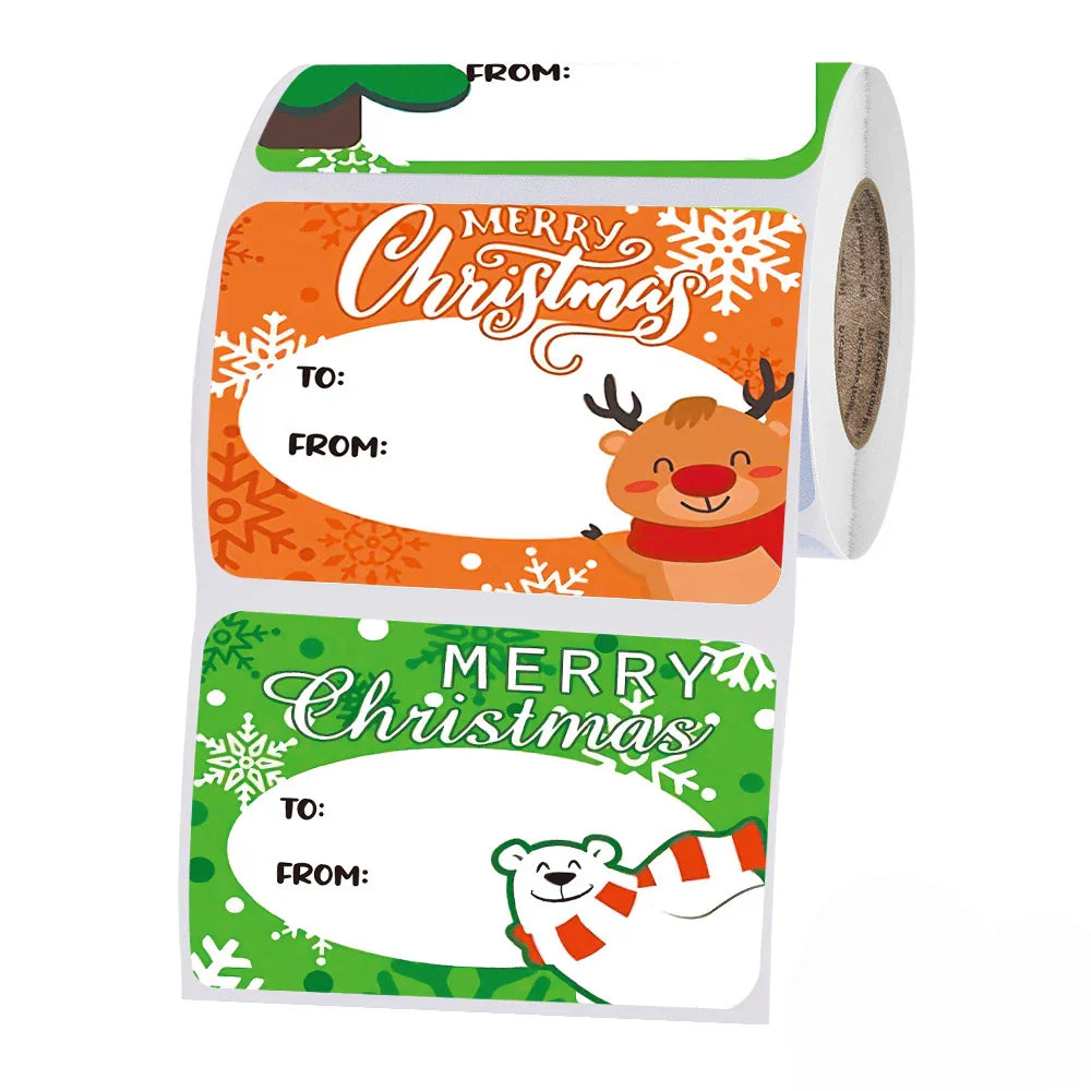 50-250Pcs Christmas Snowman Adhesive Labels Stickers Decoration Paper Scrapbooking Seal Thank You Stickers Stationery Supplies (Online Order Only)