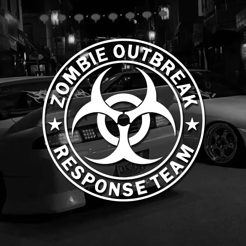 Zombie Outbreak Funny Novelty Car Window Bumper Vinyl Decal For Car Truck Motorcycle Self-adhesive Vinyl Sticker (ONLINE ORDER ONLY)