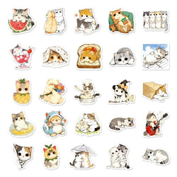 10/30/50PCS Kawaii Anime Cat Colorful PVC Sticker Aesthetic Children's Stationery DIY Decoration Scrapbooking School Supplies (Online Order Only)