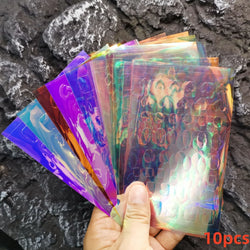 10/11/16Pcs Vibrant Aurora Holographic Nail Foils Ice Cube Cellophane Laser Jewelry Candy Nail Stickers Chameleon Manicure Decor (ONLINE ORDER ONLY)