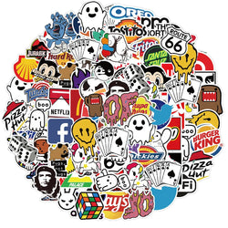 Cool Brand Logo Stickers: Skateboard, Guitar, Laptop, Motorcycle, Waterproof Decals (10/30/50/100PCS) (ONLINE ORDER ONLY)