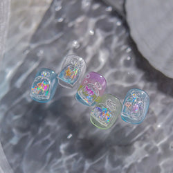 Bagful Brocaded Carp Goldfish Jellyfish Water Bubbles Seahorse Ocean Starfish Whale Adhesive Nail Art Stickers Manicure Decals (ONLINE ORDER ONLY)