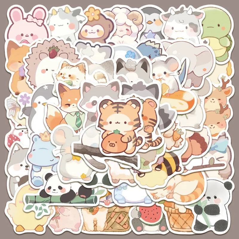 50pcs Animal Graffiti Stickers for Helmet, Wall, Desktop Decoration - DIY Pack Wholesale (Online Order Only)