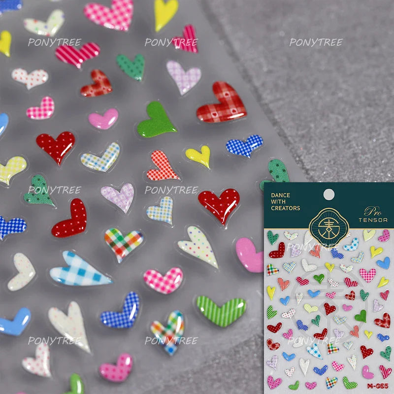 Colourful Graffiti Round Dot Line Water Droplet Cute Comma Geometric Jelly 5D Self Adhesive Nail Art Stickers Manicure Decals (Online Order Only)