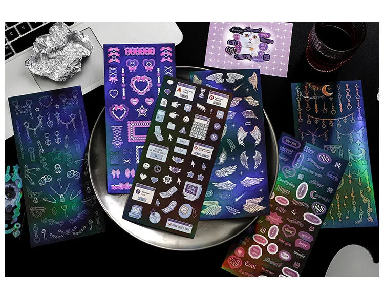 Korea Ins Sweet Love Chain Dialog Decorative Stickers Hand Account Idol Card DIY Material Sticker Personalized Kawaii Stationery (ONLINE ORDER ONLY)