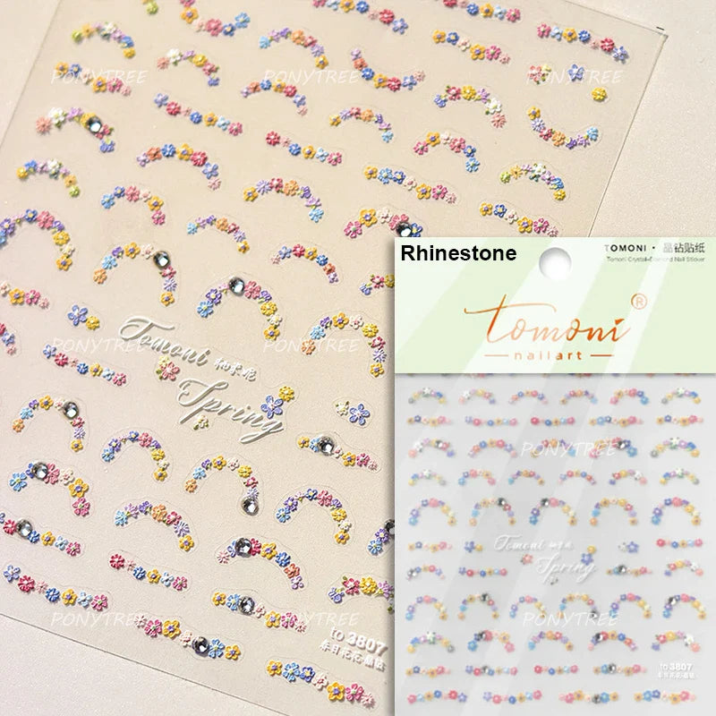 Mini Love Heart Arc Curved Line French Style Minimalist Colourful Self-adhesive Nail Art Decorations Stickers Manicure Decals (Online Order Only)
