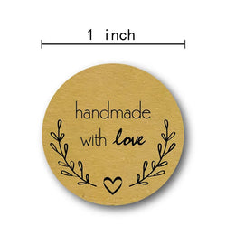 100-500pcs Round Natural Kraft Handmade Stickers Scrapbooking For Package Adhesive Thank You Sticker Seal Labels Stationery (ONLINE ORDER ONLY)