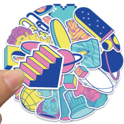10/25PCS Cartoon Vaporwave Art Graffiti Stickers Aesthetic Decals For Scrapbook Phone Laptop Luggage Bike Car Sticker Kids Toy (ONLINE ORDER ONLY)