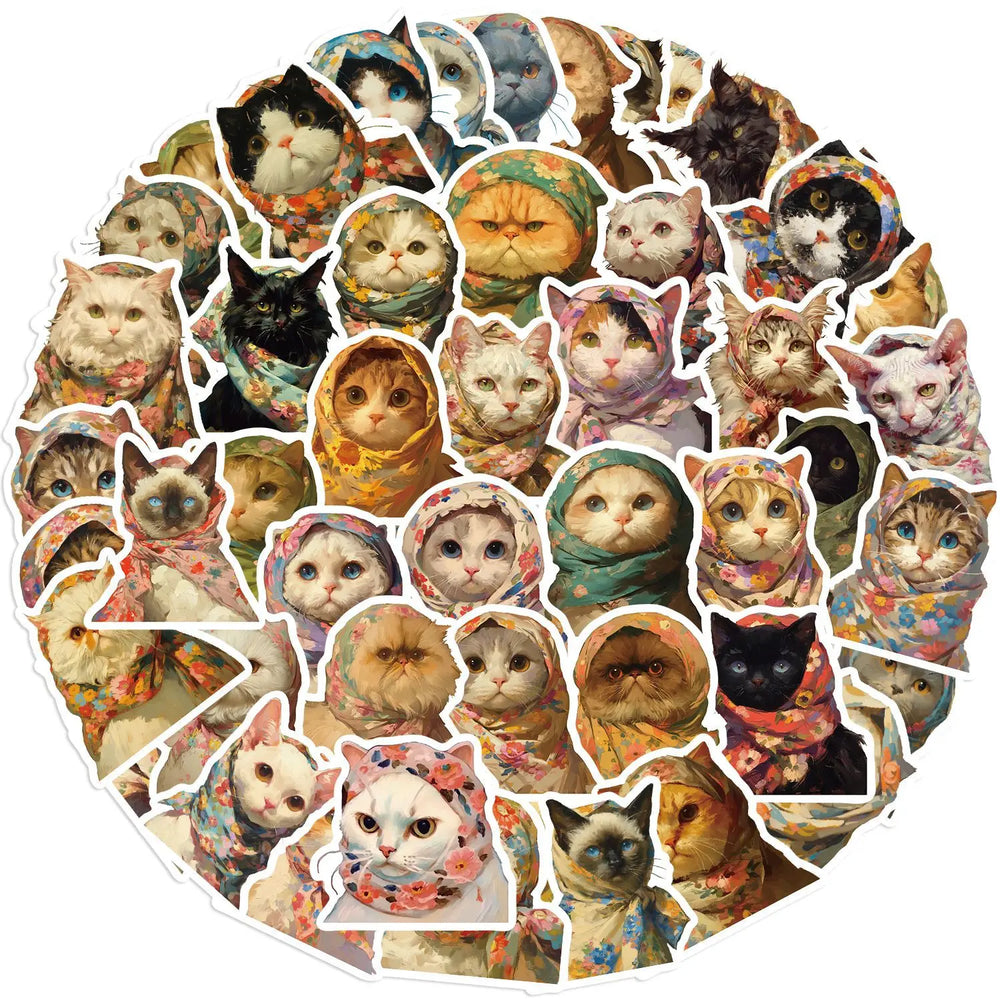 Cat Stickers 10/30/50PCS Cute Animal Decals for Luggage Laptop Phone Guitar Car Bike Skateboard Kids Toy (ONLINE ORDER ONLY)