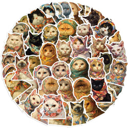 Cat Stickers 10/30/50PCS Cute Animal Decals for Luggage Laptop Phone Guitar Car Bike Skateboard Kids Toy (ONLINE ORDER ONLY)