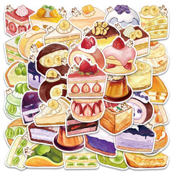 10/40Pcs Cute Kawaii Cartoon Food Cake Dessert Aesthetic Stickers Decals Laptop Phone Scrapbook Stationery Sticker Kid Toy (ONLINE ORDER ONLY)