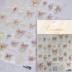Colorful Geometric Gem Wing Love Heart Bowknot Moon Star Figure Totem Line Retro Self Adhesive Nail Art Stickers Manicure Decals (ONLINE ORDER ONLY)