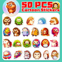 10/30/50PCS Cute Cartoon Hedgehog PVC Sticker Aesthetic Children's Decoration Scrapbooking Stationery School Supplies for Kids (ONLINE ORDER ONLY)