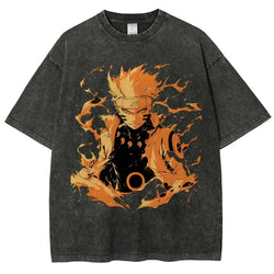 Naruto Washed T-Shirt: Retro 2026 Japanese Cotton Tee (ONLINE ORDER ONLY)
