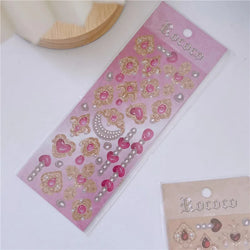 Cute Love Gem Pearl Stickers Diary Scrapbooking DIY Album Decoration Sticker Aesthetic Personalized INS Kawaii Korean Stationery (ONLINE ORDER ONLY)