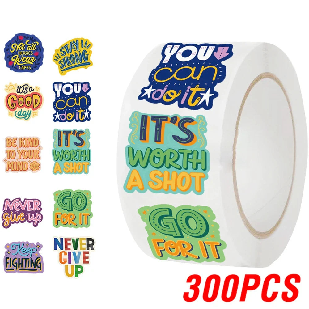 100-500pcs Word Motivational Stickers Cute Reward Stickers for School Teacher Kids Student Stationery Toys Kids (Online Order Only)