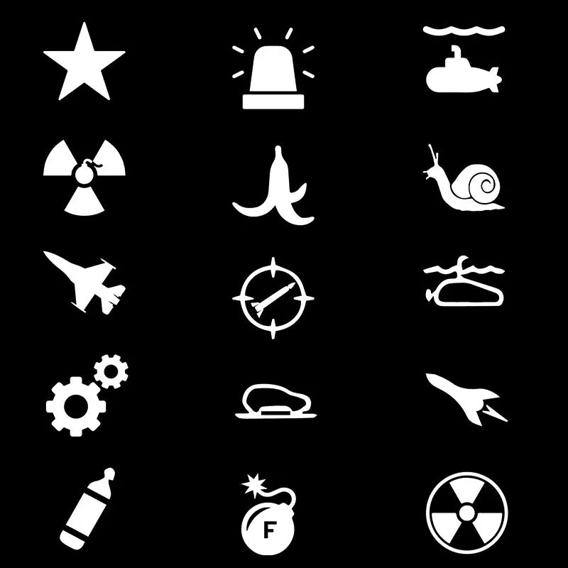 1.5Cm Funny Nuclear Bom Car Stickers Decorate Your car's Interior Buttons Sticker  Grind Gears Ejection Seat Fighter Jet Decals (ONLINE ORDER ONLY)