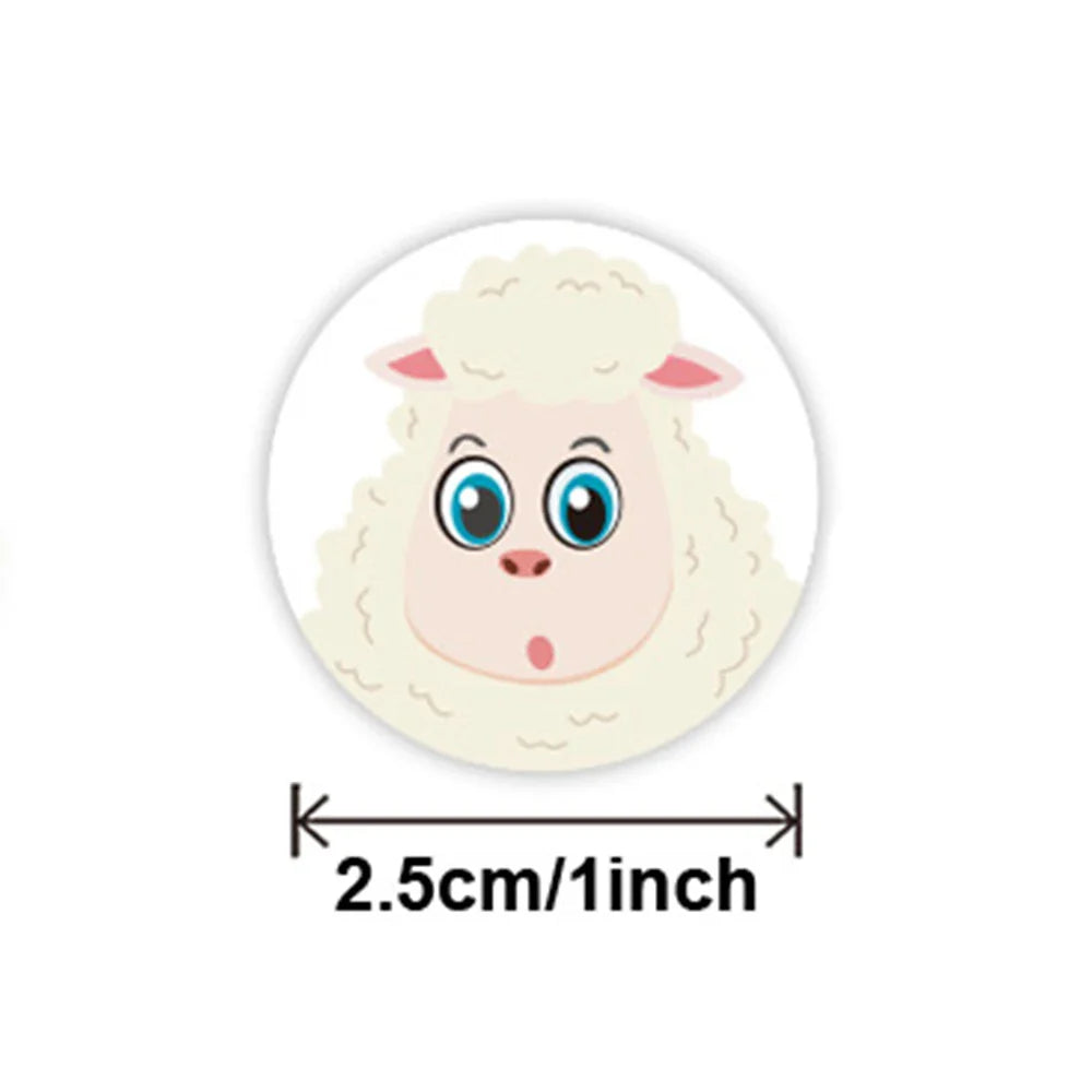 100-500pcs 1inch Cartoon Animal Children Sticker Label Thank You Cute Toy Game Sticker DIY Gift Sealing Label Decoration Supp (ONLINE ORDER ONLY)