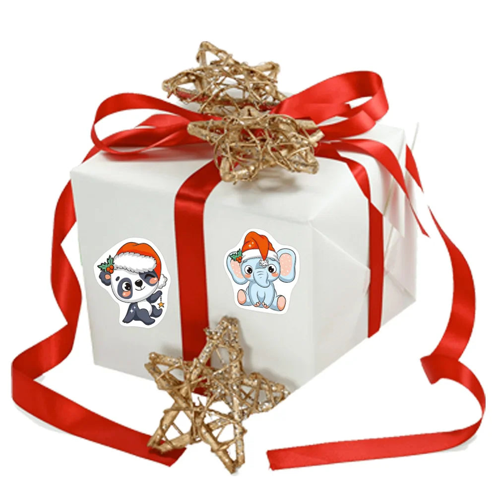 100-500pcs Heterotypic Christmas Themed Animals Stickers DlY Christmas Holiday Party Decoration Label Stationery Stickers (ONLINE ORDER ONLY)
