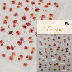 Gradient Halo Dyeing Dark Red Rose Flower Rhinestone Lace Bow Heart 3D Self Adhesive Nail Art Decoration Sticker Manicure Decals (ONLINE ORDER ONLY)