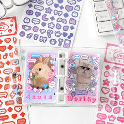 Korea Ins Cute Pixel Dialog Series Decorative Sticker Hand Account Idol Card DIY Material Sticker Personalized Kawaii Stationery (ONLINE ORDER ONLY)