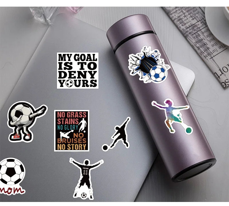 50 Pcs/Set Football Soccer Graffiti Stickers for Laptop Phone Luggage Notebook Decal Decoration Scrapbook Sticker Kids Gift (ONLINE ORDER ONLY)