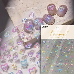 Lovely Heart Strawberry Cherry Bowknot Lace Lolita Crystal Rhinestone Line Rococo Chic Adhesive Nail Art Sticker Manicure Decals (ONLINE ORDER ONLY)