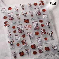 Cat Eye Shiny Blue Purple Spider Cross Love Heart Star Snake Web Jelly Thrilling Nail Art Stickers Manicure Decals Halloween (ONLINE ORDER ONLY)