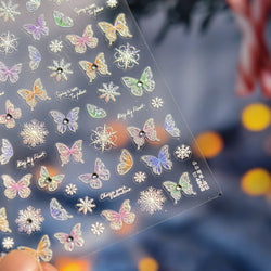 Colourful Butterfly Delicate Anmials Adhesive Nail Art Stickers Dreamy Winter Snowflake Rhinestone Manicure Decals Nail Supplies (ONLINE ORDER ONLY)