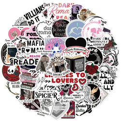 50/52pcs Romance Bookish Spice Reader Stickers Pink Girl Cartoon Decals Aesthetic Decals Phone Laptop Diary Sticker Kids Toys (ONLINE ORDER ONLY)